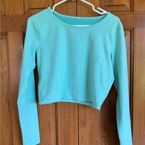 🍋 Lululemon Mint Cropped Longsleeve Cropped Top size 10